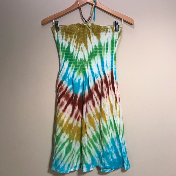 Dresses & Skirts - BOGO🥑 Halter neck tube top tie dye shirred dress